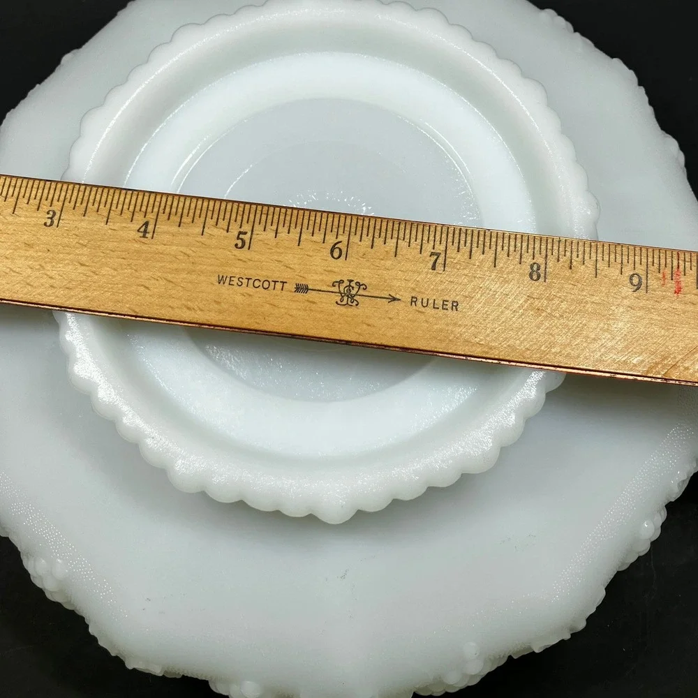 Anchor Hocking Serving Bowl Fire-King 8.5in Milk White Vintage Grape Pattern